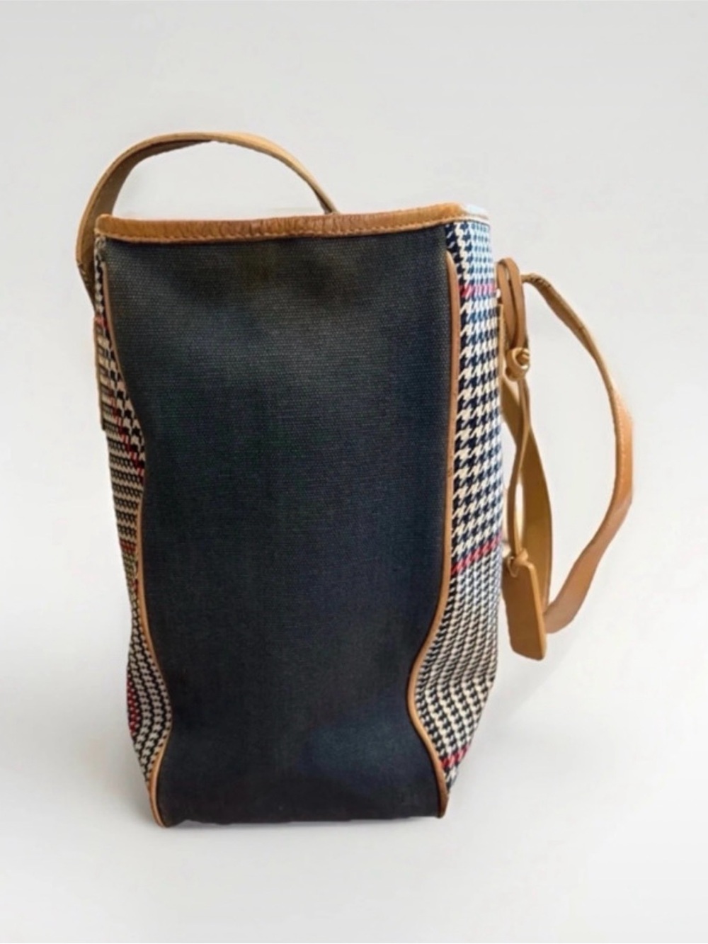 classic Ralph Lauren tote with houndstooth plaid and red windowpane accents - Picture 6 of 12